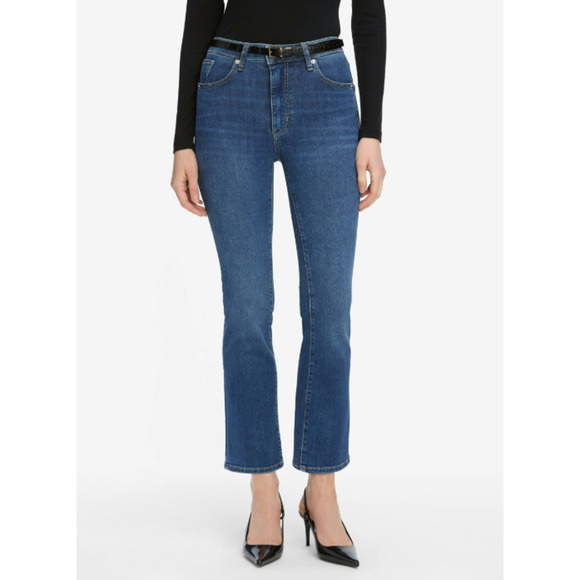 Frame The Reboot High Rise Crop Jeans Medium Wash Femma Blue Womens Size 28 - Picture 1 of 6